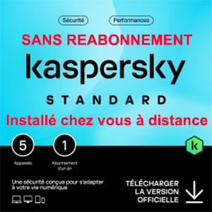 Kaspersky Standard 2026 – Multidevice 5 App 1 An – PC Mac Android iOS – Edition Française + Installation
