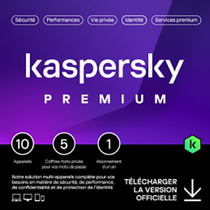 Kaspersky Premium 2026 – Multidevice 10 App 1 An – PC Mac Android iOS – Edition Française