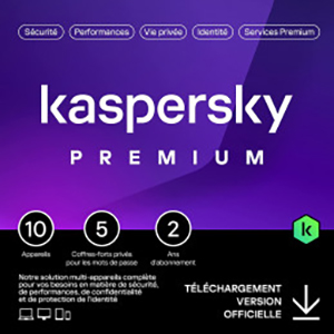 Kaspersky Premium 2026 – Multidevice 10 App 2 Ans – PC Mac Android iOS – Edition Française